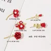 Brooches Women Stylish Faux Pearl Red Rose Flower Luxury Glossy Shawl Scarf Shirt Buckle Lapel Pin Corsage Suit Accessories