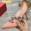 Sapatos de vestido mulheres bombas verão sedoso suavidade material de cetim raso senhoras salto alto cristal flor design moda único