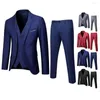 Garnitury męskie kamizelki spodni Ustaw elegancki formalny kombinezon biznesowy na spotkania biurowe wesela szczupłe kurtkę przeciwwiatkową
