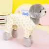Vêtements de chien Printemps Combinaisons Mode Imprimer Pet Onesie Vêtements Chaud Doux Chiot Pyjamas Mignon Motif De Fleurs Costumes De Chat