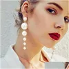 Charm Large And Small Pearl Long Earrings Alloy Pendant Fashion Accessories Gd1156 Drop Delivery Jewelry Dhsdg