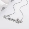 Qitian Collana con nome in cristallo personalizzato con ciondolo a cuore Targhetta gioielli per donne Collane personalizzate in acciaio inossidabile ForHer 240229