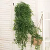 Decorative Flowers Artificial Green Plastic Plants Wall Hanging Vine For Home Garden Fake Leaf Lvy Outdoor DIY Decoration Wedding Party