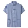 Men's Casual Shirts Size Plus 7XL 8XL 9XL 10XL Short Sleeve Shirt Chinese Style Tang Suit Loose Traditional Uniform Male