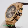 AP Watch Top Machinery Watch Royal Oak Offshore 26470OR Elefante Cinza Relógio Masculino 18k Ouro Rosa Relógio Mecânico Automático Suíço Medidor de Luxo 42mm