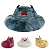 Mats Bed for Cat Dog Soft Long Plush Kennel Pet Cartoon Monster Cat Dog Sofa Bed Puppy Sleep Nest Cushion Pet Accessories