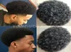 Menshårstycken Afro Hair Full Lace Toupee 1B Gray Malaysian Virgin Human Hair Herr Toupee Hair Ersättare för svarta män 5248816