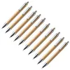 50 pezzi di bambù penna a sfera in legno punta da 10 mm ufficio scolastico scrittura di cancelleria affari firma penne a sfera 240229