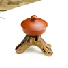 Tea Pets Yixing Purple Sand Tree Pile Pot Cover Holder Famous Handmade Ornaments Set Bearing Tray Cerem