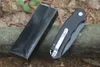 Top Qualität M7723 Flipper Messer 440C Black Stone Wash Drop Point Klinge Holz mit Stahlblechgriff Kugellager Outdoor Camping Wandern Angeln EDC Taschenmesser