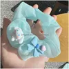 Hair Accessories Blue Big Ear Dog Series Large Hair Scrunchies Women Dancing Kuromi Ties Holder Ropes For Girl Mesh Accessories 2482 D Dhq5N