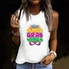 Dames Tanks 2024 Mode Vrije tijd Carnaval Gedrukt Ronde Hals Mouwloos T-shirt Top Kleding Blusas Para Mujer