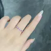 0.2CT Diamond Designer Band Ring for Woman 925 Sterling Silver Round Pink Blue White Zirconia Love Wed Engagement Rings Luxury Jewelry Womens Friend Present Box Storlek 5-9