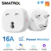 Tuya WiFi Smart Socket 3 Pin Plug South Africa till EU UK Us Outlet Adapter Power Monitor Voice For Home Alexa 240228
