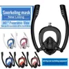 Non Brand Outdoor Water Sport Swimming Equipment Freediving Full Face Double Tube Dive Mask med Go Pro Mount för vuxen