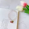 Link Bracelets Summer Cute Girl Small Cherry Crystal Personality Elastic Fruit MS058