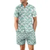 Traje de diseñador europeo para hombre casual camisa suelta conjunto hawaii impresión digital playa pantalones cortos de manga corta zqj6
