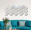 Diy Room Wall Hexagon 3D Stickers Decorative Mirror Decor Akryl Speglad klistermärke Living Art Home Decor BBYEA2881588