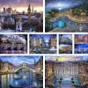 Numéro paysage dessin animé ville coloriage par numéros peinture Kit complet peintures à l'huile 40*50 toile photos nouveau Design artisanat pour adultes