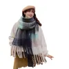 Sciarpe Sciarpa Ac Sciarpa da donna con barba spessa in finto cashmere autunno e inverno;Griglia di barre di colore versatile;Studenti calorosi addensatiwmfp