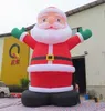 Outdoor Activities 33ft Giant Inflatable Santa Claus on Chimney Xmas Advertising Model with led light For Yard Decoration