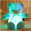 Plush Light - Up Toys 30cm Luminous P LED COLORF متوهجة TEDDY BEAN محشو بالحيوانات دمية الأطفال هدية عيد الميلاد للأطفال DROND DE OTNGL