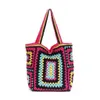 Цветная сумка Сумка ручной работы Готовая сумка в этническом стиле Дорожная сумка Женская большая вместительная плетеная сумка на плечо, большая