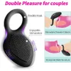 HESEKS anillo vibrador estimulador de clítoris punto G juguetes sexuales para pareja retraso lamer Vagina orgasmo bloqueo funda para el dedo vibrador