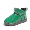 Stivali invernali per bambini scarpe colore puro impermeabile trasparente caviglia pelosa pelle PU neve antiscivolo ragazzi ragazze corto F08222