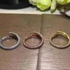 Bagues de créateurs pour femme diamants bague à ongles en argent sterling couple bagues d'amour bijoux mode classique or rose argent Saint-Valentin promesse de mariage cadeau NonAllergi ca