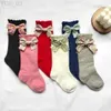 Crianças meias nova criança meninas joelho meias altas flor arcos bonito bebê longo tubo socken respirável macio crianças perna mais quente crianças casual meia yq240314