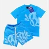 Projektantka Syna World Tracksuit Sports Zestaw krótkie szorty Dwukierunkowe zestaw drukowane męskie koszulka damska Y2K TESE Krótki zestaw graficzny koszulka Hip Hop Synaworld Letnia koszula SG