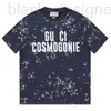 Women's T-Shirt designer High version 2023 Spring/Summer New Luxury Fashion GU Home Chest Full of Stars Printed Men's and Loose Short sleeved T-shirt 7E97