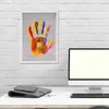 Quadros Família Handprint Quadro Kit DIY Artesanato Lembrança Decoração de Casa de Madeira para e Esperando Pais Inclui 6 Cores de Pintura