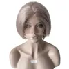 14 pouces Indien Vierge Human Human Silver Grey Bob Style Full Lace Wig pour femme noire