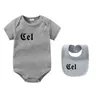 Designer Unisex Baby Cotton Jumpsuits Bib Set Letter Brand Infant Summer Breathable Comfortable Short Sleeve Jumpsuit Set Rompers SDLX LUCK