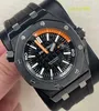 AP Gentlemen Watch Titanium Watch Royal Oak Offshore Series 15707ce Czarna ceramiczna czarna płyta Kwarta Orange Maza Moda Sports Machinery Watch