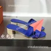 Женские французские сандалии на высоком каблуке, летние тапочки с носком из натуральной кожи, толстые орановые Oransandal, повседневные классические тапочки Oasis 2024, 175U