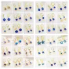 Earrings Yunkingdom 36 Pairs/lot White Blue Red CZ Hoop Earrings Gold Color Earrings for Women Fine Earing Sets Fashion Jewlery Wholesale