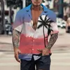 男性のカジュアルシャツ2024男性ココナッツツリー3Dプリントメンハワイアンシャツビーチ5xl半袖ファッショントップティーマンブラウスカミザ