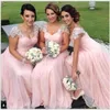 Shippping Cheap Bridesmaid Dresses ALine Long Length Chiffon Wedding Guest Dress Party Cheap Sexy Bridesmaid Gowns5413791