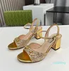 Femmes Fashion Flash Sandales Summer Elegant et confortable High Heels Vacation DIAMAND MEDING SHAUTES 2024