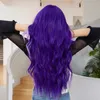 OneNonly longue perruque violette perruques synthétiques pour femmes vague Cosplay fête Halloween perruque cheveux de haute qualité 240305