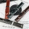 Maikes 고급 송아지 송아지 가죽 진짜 젖소 가죽 watchband 시계 벨트 벨트 18mm 20mm 22mm 24mm 팔찌 나비 버클 교체 240313