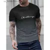 Homens camisetas Vintage Mens T-shirt 3D Gradiente Impressão Curto Slve Tops Verão Casual Strt Moda Camiseta Oversized Camiseta Homens Roupas Y240314