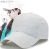 Cappello da baseball da donna Cappello da baseball C per donna Primavera ed estate Cappello da camionista con fiore appiccicoso Moda traspirante Sport Golf Marchio di lusso L240314