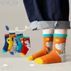 Barnstrumpor 5pairs/Lot Baby Socks Newborn Baby Boy Socks 1-3-5-8-12y Barn Bomull Söt Animal Design Fadeless Soft Childrens Socks For Boys YQ240314