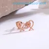 2024 Jewelry Designer Brand Stud Di Ear Studs Boutique Valentines Day Gift Love Heart Shaped Simple Earrings Sense