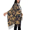 Foulards personnalisés imprimés de luxe européen foulard floral femmes hommes hiver chaud baroque victorien art châles enveloppes