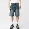 Mężczyźni Vintage Blue Denim Shorts Summer swobodne luźne dżinsy szorty retro harajuku streetwear hip hop y2k szorty Man 240311